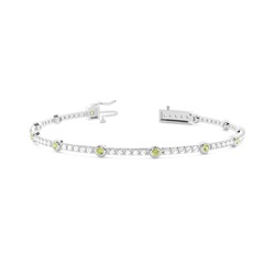 Rundes Peridot-Tennisarmband mit 4 Krappenfassungen