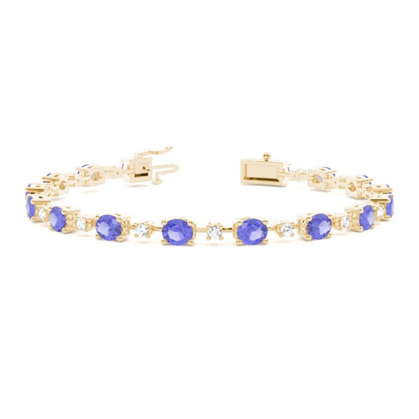 4 Prong Setting Oval Tanzanite Tennis Bracelet
