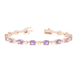 4 Prong Setting Oval Amethyst Tennis Bracelet
