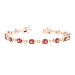 4 Prong Setting Oval Garnet Tennis Bracelet