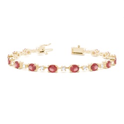 4 Prong Setting Oval Garnet Tennis Bracelet