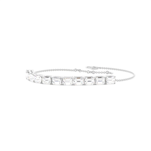 4 Prong Setting Emerald Diamond Delicate Bracelet