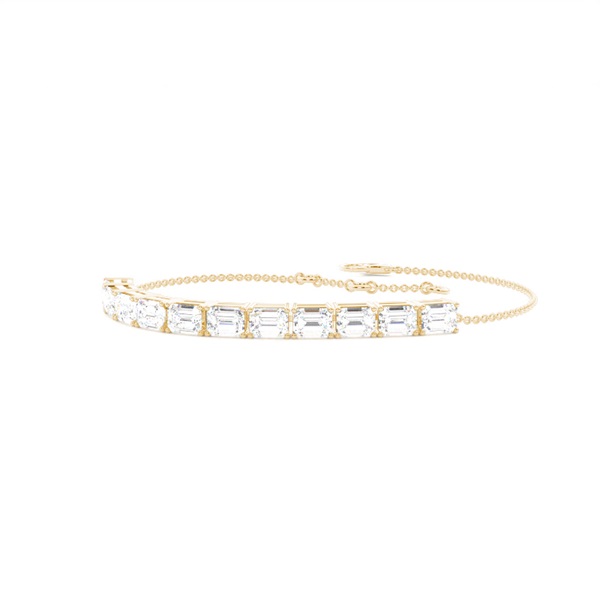 4 Prong Setting Emerald Diamond Delicate Bracelet