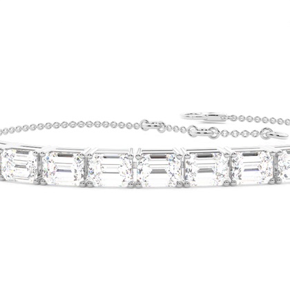 Smaragd und Runde Diamanten Krappenfassung in einem Zierlichen Armband