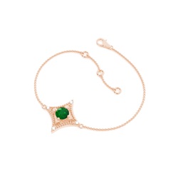 Zierliches Edelstein Armband in 4 Krappenfassung