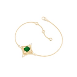 Zierliches Edelstein Armband in 4 Krappenfassung