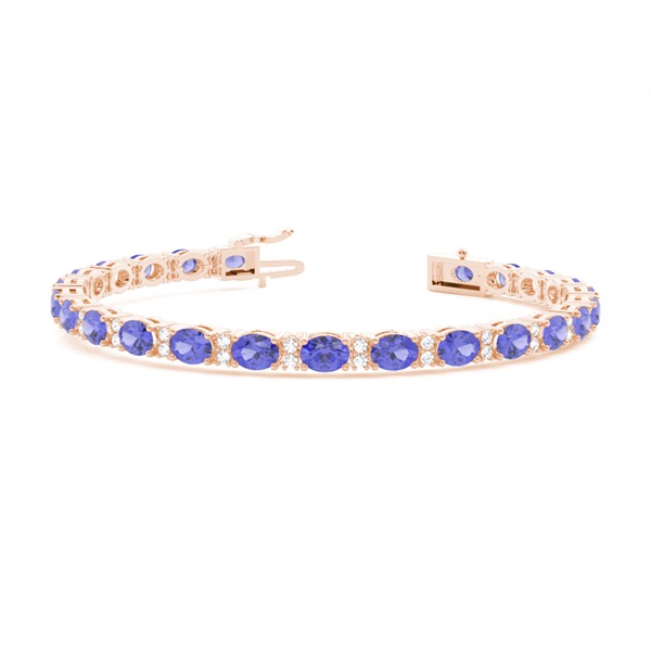 4 Prong Setting Oval Tanzanite Tennis Bracelet