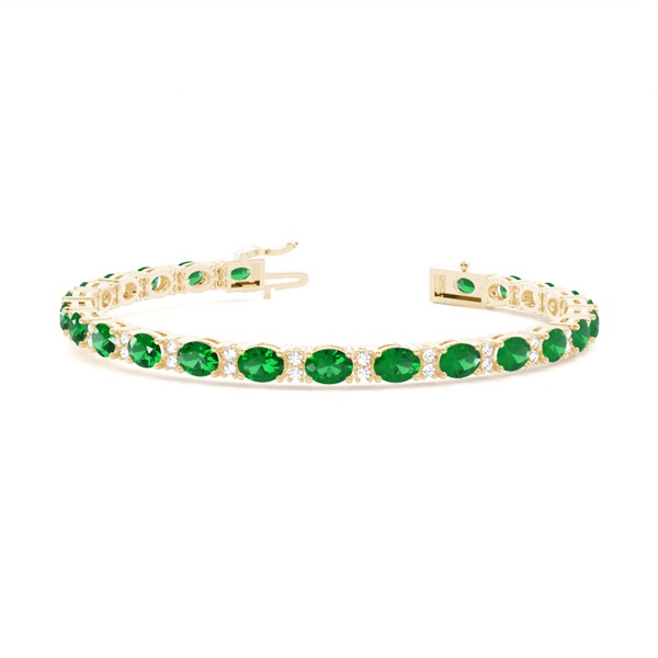 4 Prong Setting Oval Emerald Tennis Bracelet