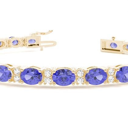 Gemischte Formen Gelbgold Edelstein-Armbänder Armbänder