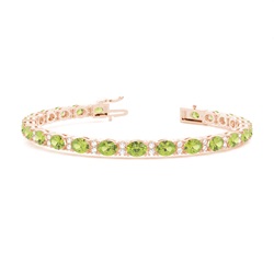 4 Prong Setting Oval Peridot Tennis Bracelet