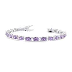 Ovales Amethyst-Tennisarmband mit 4 Krappenfassungen