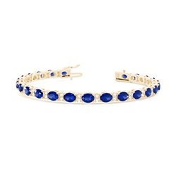 4 Prong Setting Oval Blue Sapphire Tennis Bracelet