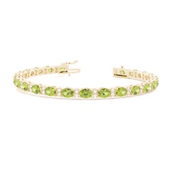 4 Prong Setting Oval Peridot Tennis Bracelet