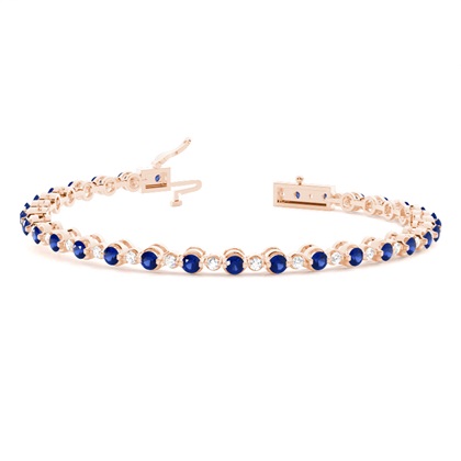 Rose Gold Gemstone Diamond Bracelets