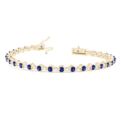 Yellow Gold Gemstone Diamond Bracelets