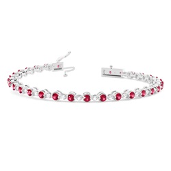 Rundes Rubin-Tennisarmband in einer 2-Krappen-Fassung
