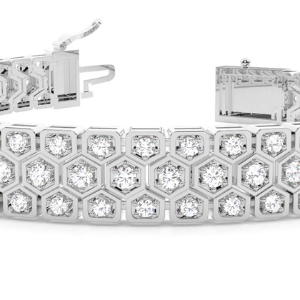 Runder Diamant Designer Armreif in einer Pavefassung