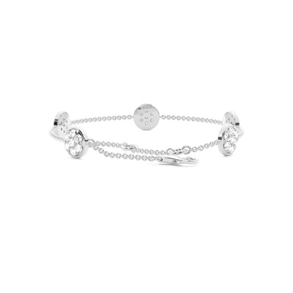 Pave Setting Round Diamond Delicate Bracelet