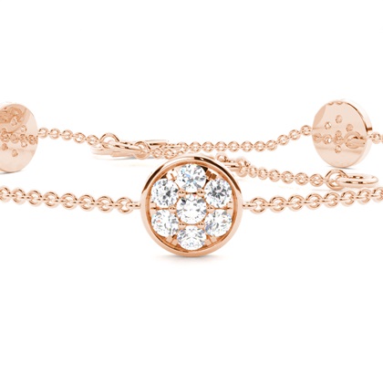 Pave Setting Round Diamond Delicate Bracelet