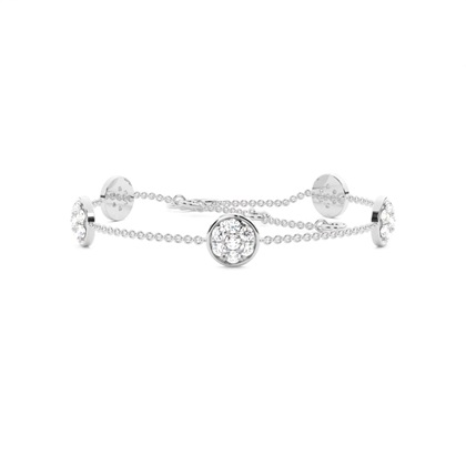 Pave Setting Round Diamond Delicate Bracelet