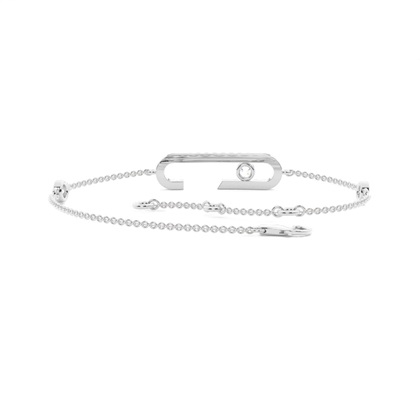 Pave Setting Round Diamond Delicate Bracelet