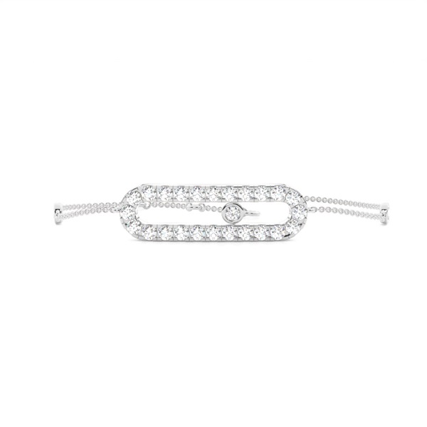 Pave Setting Round Diamond Delicate Bracelet