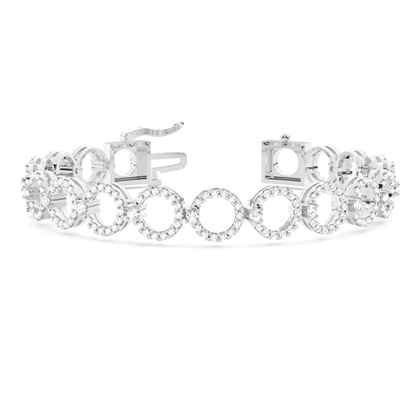 Prong Round Diamond Designer Bracelet