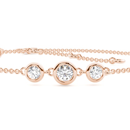 Full Bezel Setting Round Diamond Delicate Bracelet