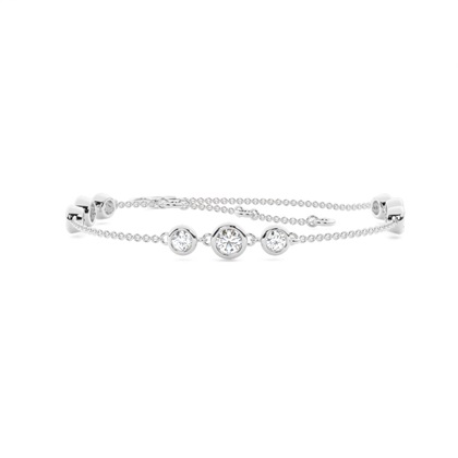 Full Bezel Setting Round Diamond Delicate Bracelet