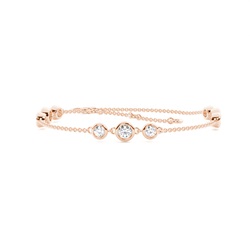 Runde, zarte Diamantarmbänder in einer Lünette
