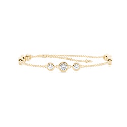 Runde, zarte Diamantarmbänder in einer Lünette