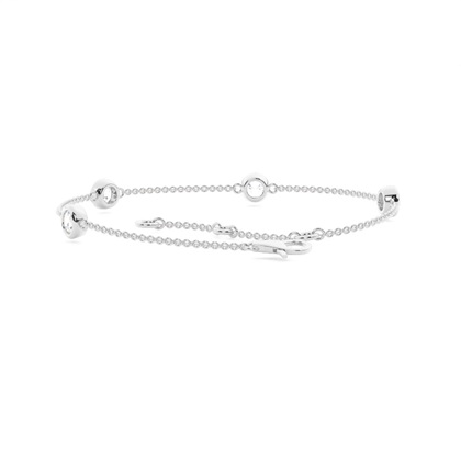 Full Bezel Setting Round Diamond Delicate Bracelet