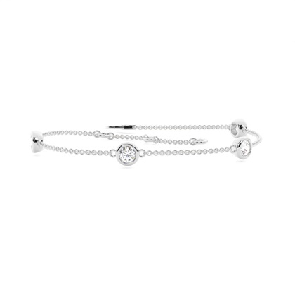 Full Bezel Setting Round Diamond Delicate Bracelet