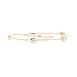 Runde, zarte Diamantarmbänder in einer Lünette
