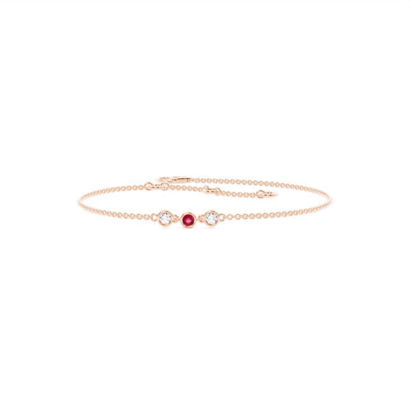 Full Bezel Setting Round Ruby Everyday Bracelet