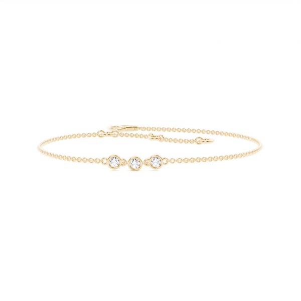 Full Bezel Setting Round Diamond Delicate Bracelet