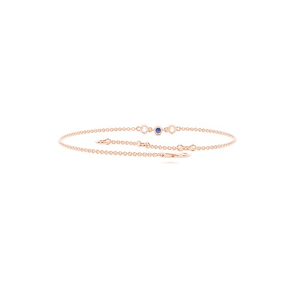 Rundes Armband mit blauem Saphir in voller Lünette