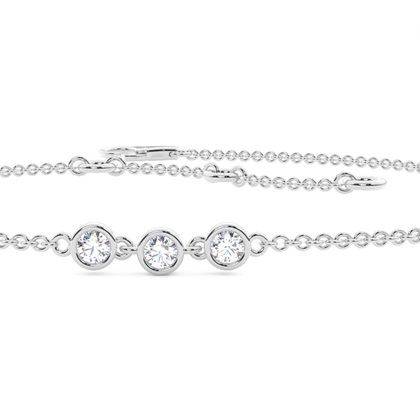 Full Bezel Setting Round Diamond Delicate Bracelet