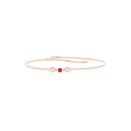 Full Bezel Setting Round Ruby Everyday Bracelet