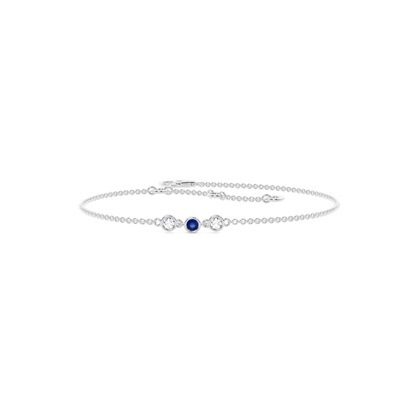 Full Bezel Setting Round Blue Sapphire Everyday Bracelet