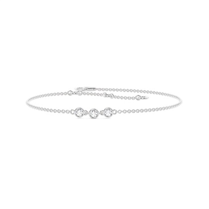 Full Bezel Setting Round Diamond Delicate Bracelet