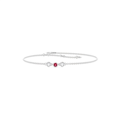 Full Bezel Setting Round Ruby Everyday Bracelet