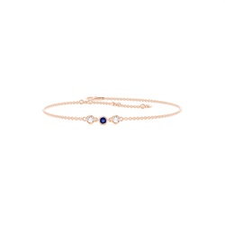 Full Bezel Setting Round Blue Sapphire Everyday Bracelet