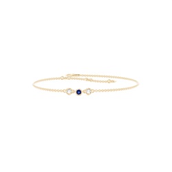 Full Bezel Setting Round Blue Sapphire Everyday Bracelet