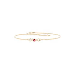 Full Bezel Setting Round Ruby Everyday Bracelet