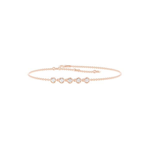 Full Bezel Setting Round Diamond Delicate Bracelet