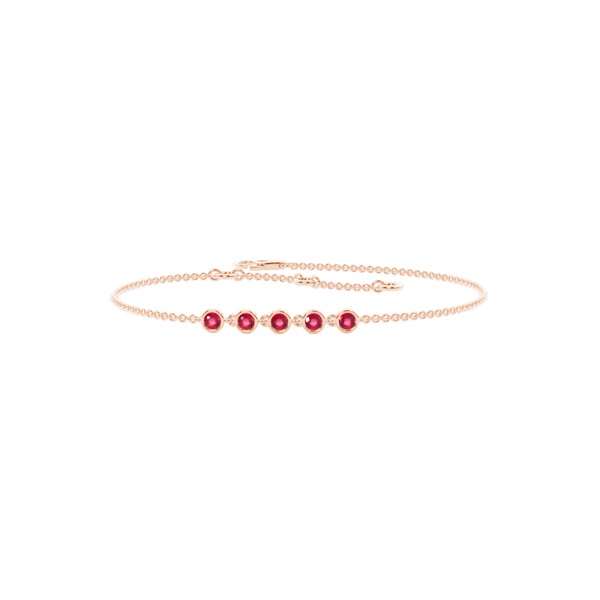 Full Bezel Setting Round Ruby Everyday Bracelet