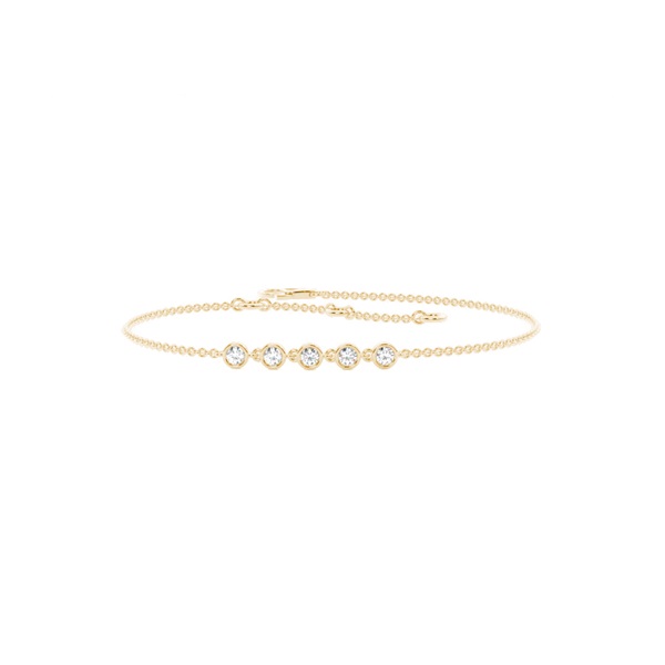 Full Bezel Setting Round Diamond Delicate Bracelet