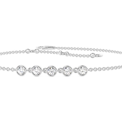 Full Bezel Setting Round Diamond Delicate Bracelet