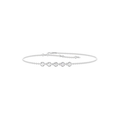 Full Bezel Setting Round Diamond Delicate Bracelet
